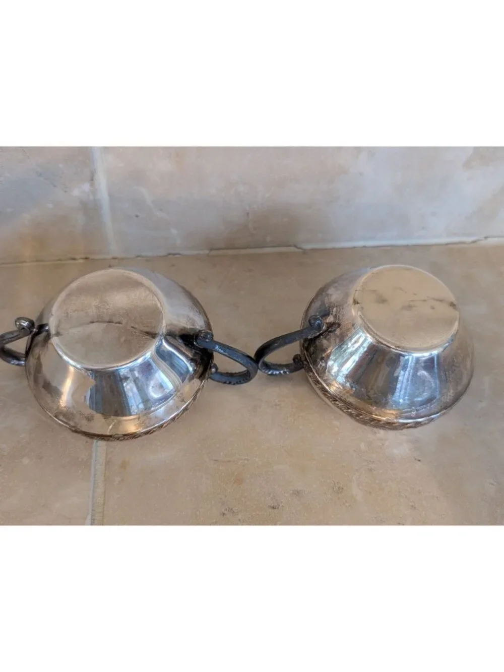 Vintage Silver-plated Cream and Sugar Bowl Set (no lid) Victorian Entertaining